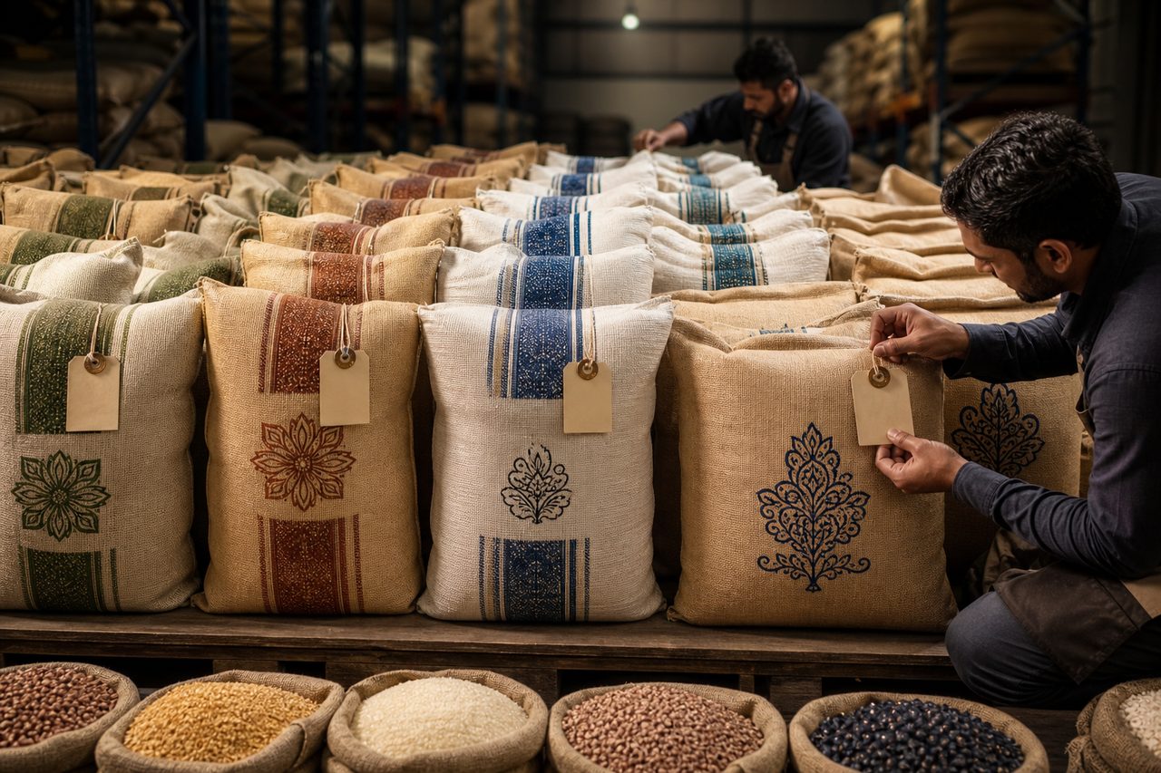 Hand-packed food products ready for export